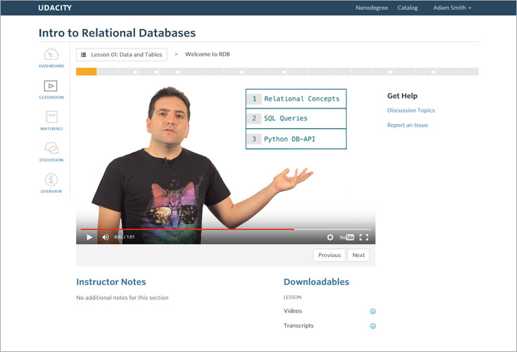 udacity intro to relational databases course 1